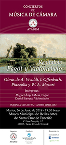 26 de Junio 2018, CARTEL VRecital de Fagot y Violonchelo