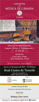 CARTEL - 23 de marzo 2023, Recital de violín y piano